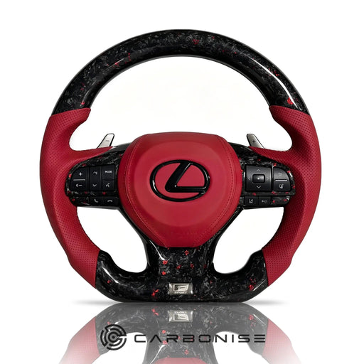 Lexus Steering Wheel (Forged Carbon Fiber+Perforated Leather) by CARBONISE