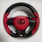 Lexus Steering Wheel (Forged Carbon Fiber+Perforated Leather) by CARBONISE