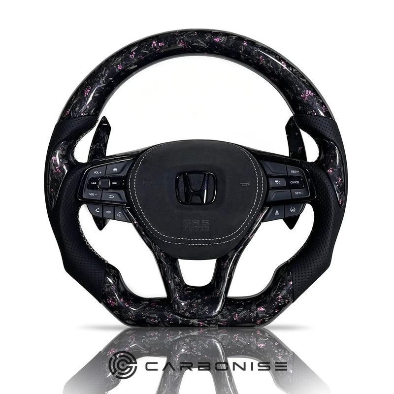 Honda Steering Wheel (Forged Carbon Fiber+Smooth Leather)@12 by CARBONISE
