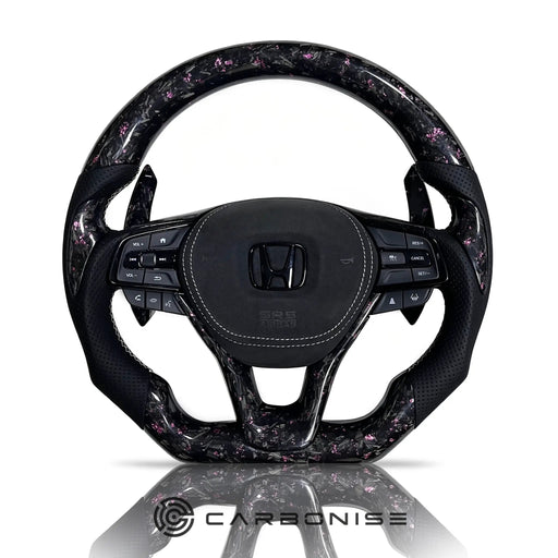 Honda Steering Wheel (Forged Carbon Fiber+Smooth Leather)@12 by CARBONISE