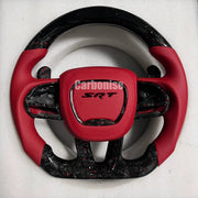 Dodge Steering Wheel(Forged Carbon Fiber+Smooth Leather) #06 by CARBONISE