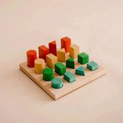 Wooden Shape and Size Sorting Board - QToys | Wooden Toy NZ by Curious Moonbeam