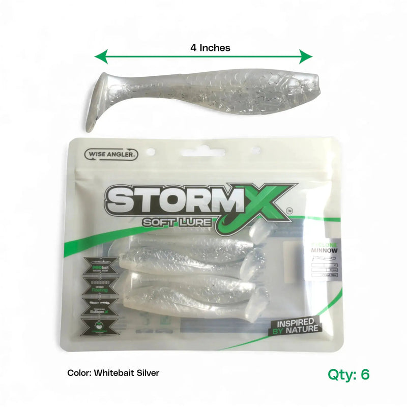 StormX™ Cyclone Minnow 4" Soft Lure by WISE ANGLER
