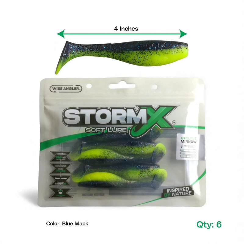 StormX™ Cyclone Minnow 4" Soft Lure by WISE ANGLER