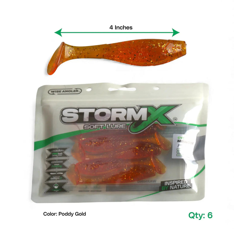 StormX™ Cyclone Minnow 4" Soft Lure by WISE ANGLER