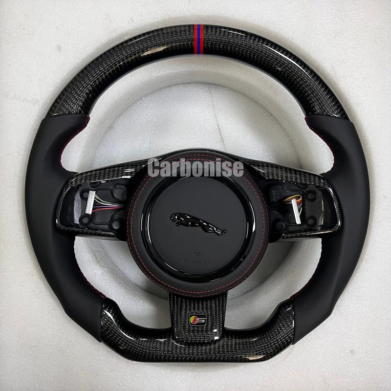 Jaguar Steering Wheel (Carbon Fiber+Smooth Leather) @7 by CARBONISE