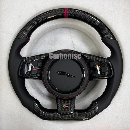 Jaguar Steering Wheel (Carbon Fiber+Smooth Leather) @7 by CARBONISE