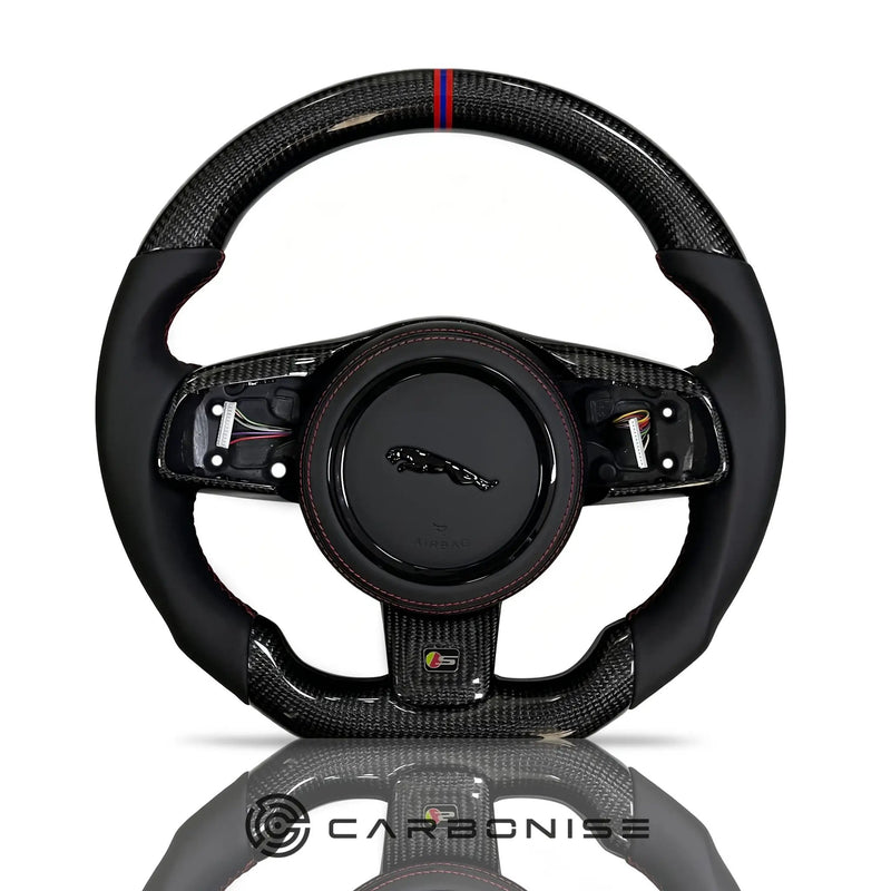 Jaguar Steering Wheel (Carbon Fiber+Smooth Leather) @7 by CARBONISE