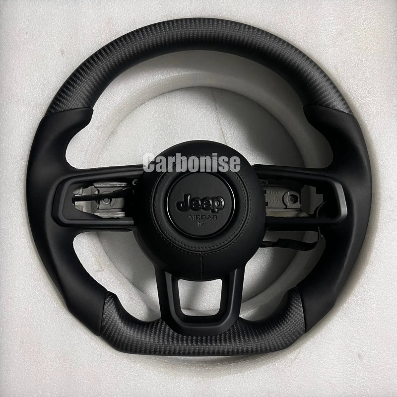 Jeep Steering Wheel (Matte Carbon Fiber+Smooth Leather)@4 by CARBONISE