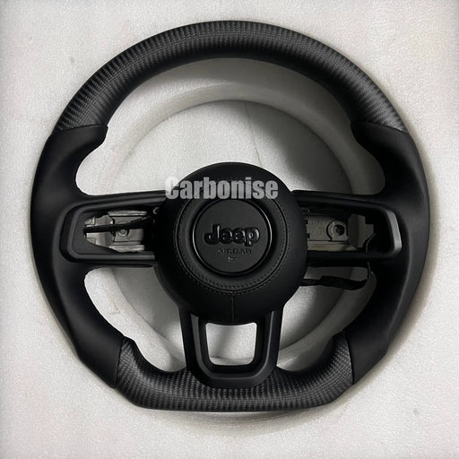 Jeep Steering Wheel (Matte Carbon Fiber+Smooth Leather)@4 by CARBONISE