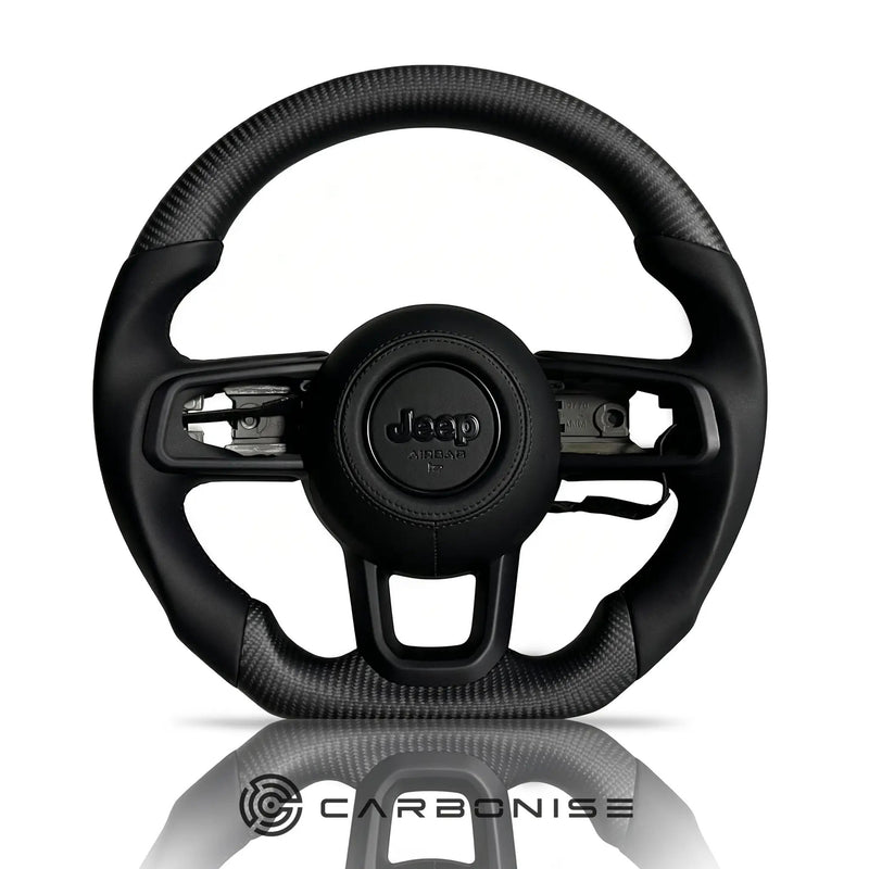 Jeep Steering Wheel (Matte Carbon Fiber+Smooth Leather)@4 by CARBONISE