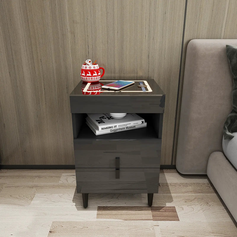 'Nicola' Smart Bedside Table with Intelligent Wireless Charging (USB-C Port DOES NOT WORK!) by sue-e furniture