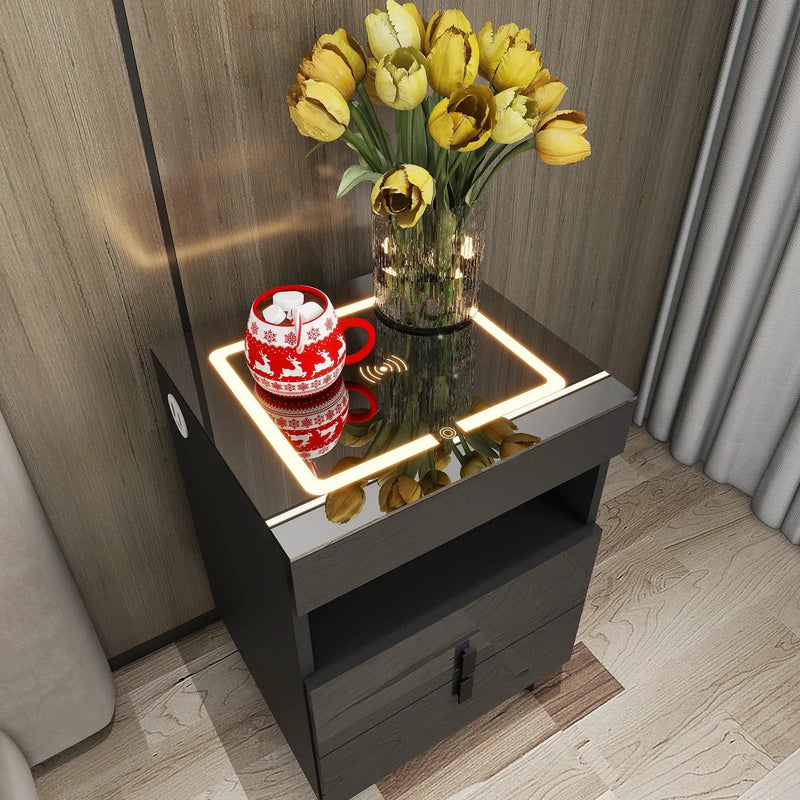 'Nicola' Smart Bedside Table with Intelligent Wireless Charging (USB-C Port DOES NOT WORK!) by sue-e furniture