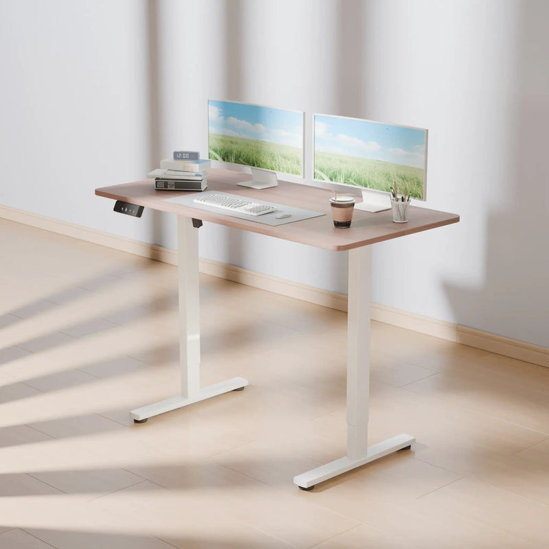 Electra Ergo Single Motor Sit Stand Desk Walnut 1.4m by sue-e furniture