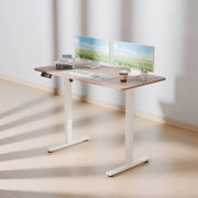 Electra Ergo Single Motor Sit Stand Desk Walnut with White Legs 1.2m by sue-e furniture