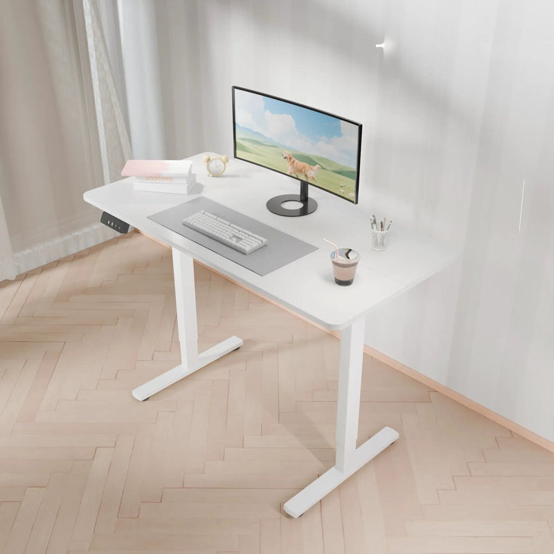Electra Ergo Single Motor Sit Stand Desk White 1.4m by sue-e furniture