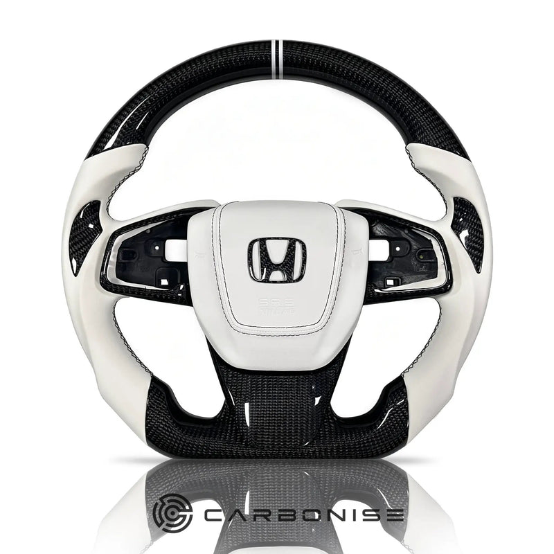 Honda Steering Wheel (Carbon Fiber+ Smooth Leather) @9 by CARBONISE