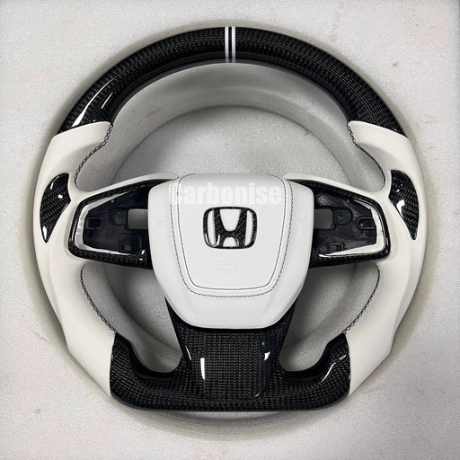 Honda Steering Wheel (Carbon Fiber+ Smooth Leather) @9 by CARBONISE