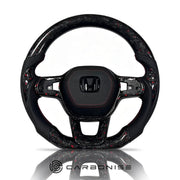 Honda Steering Wheel (Forged Carbon Fiber+Perforated Leather) @8 by CARBONISE