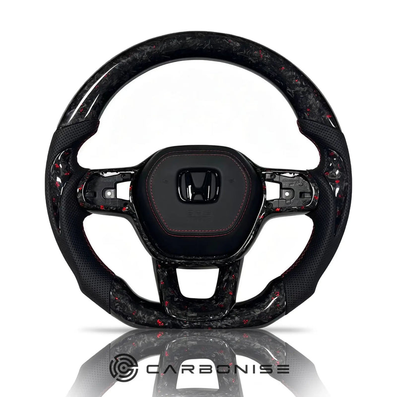 Honda Steering Wheel (Forged Carbon Fiber+Perforated Leather) @8 by CARBONISE