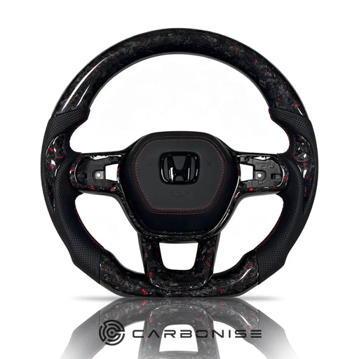 Honda Steering Wheel (Forged Carbon Fiber+Perforated Leather) @8 by CARBONISE