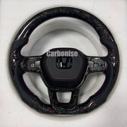 Honda Steering Wheel (Forged Carbon Fiber+Perforated Leather) @8 by CARBONISE