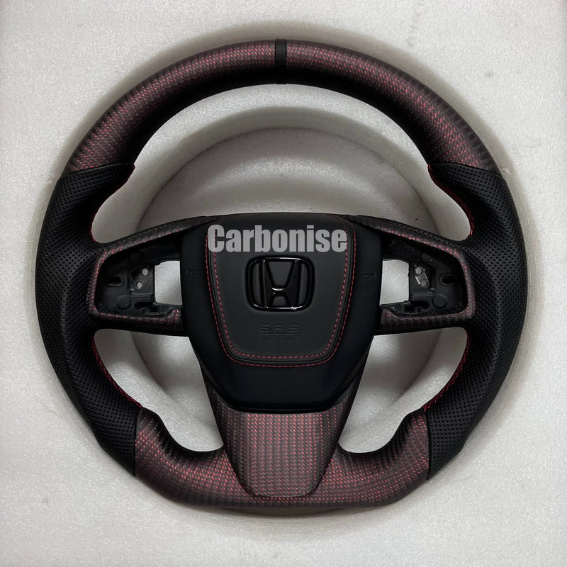 Honda Steering Wheel (Carbon Fiber+Perforated Leather)@6 by CARBONISE