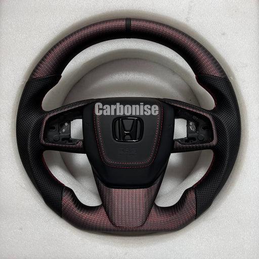 Honda Steering Wheel (Carbon Fiber+Perforated Leather)@6 by CARBONISE