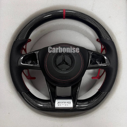Mercedes-Benz Steering Wheel (Carbon Fiber+Perforated Leather) &1 by CARBONISE