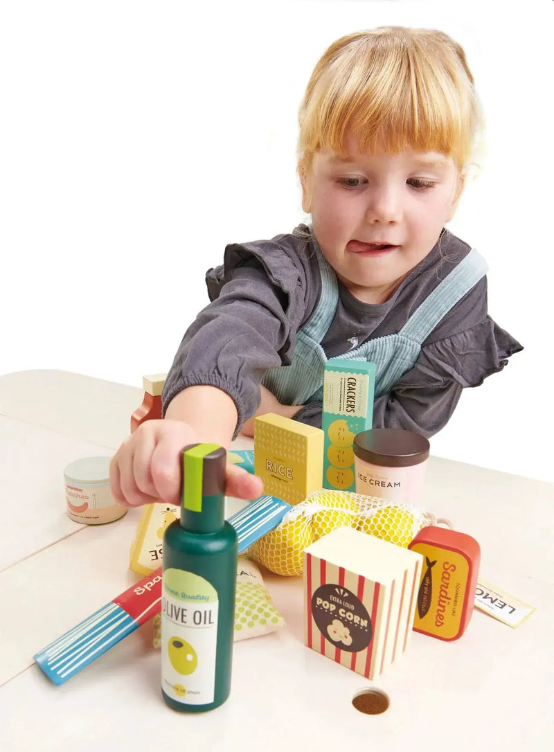 Wooden Supermarket Grocery Set - Tender Leaf Toys | Play Food by Curious Moonbeam