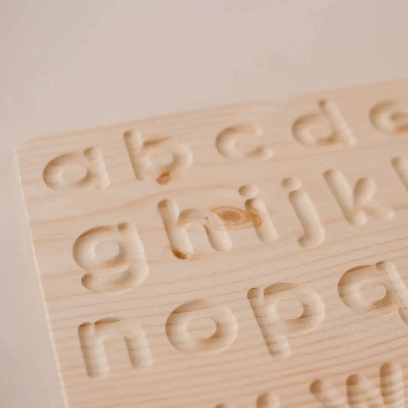 Wooden Lower Case Letter Tracing Board - QToys | Montessori Toy NZ by Curious Moonbeam