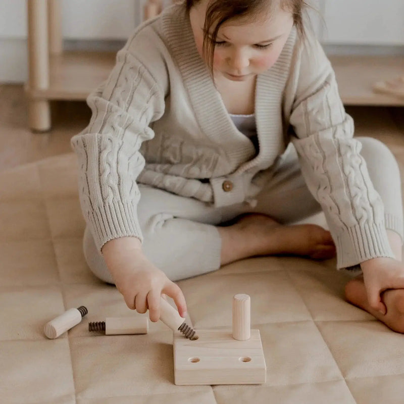 Wooden Screw Game – QToys | Sensory Toy NZ by Curious Moonbeam