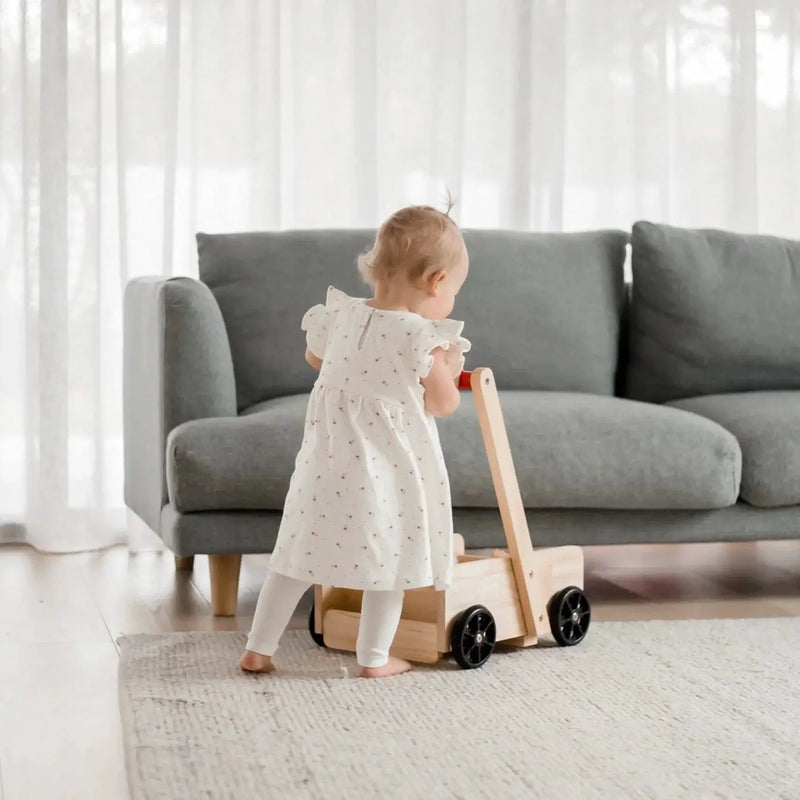 Wooden Classic Baby Walker - QToys | Wooden Toy NZ by Curious Moonbeam