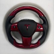 Tesla Steering Wheel (Carbon Fiber+Smooth Leather)#06 by CARBONISE