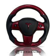 Tesla Steering Wheel (Carbon Fiber+Smooth Leather)#06 by CARBONISE