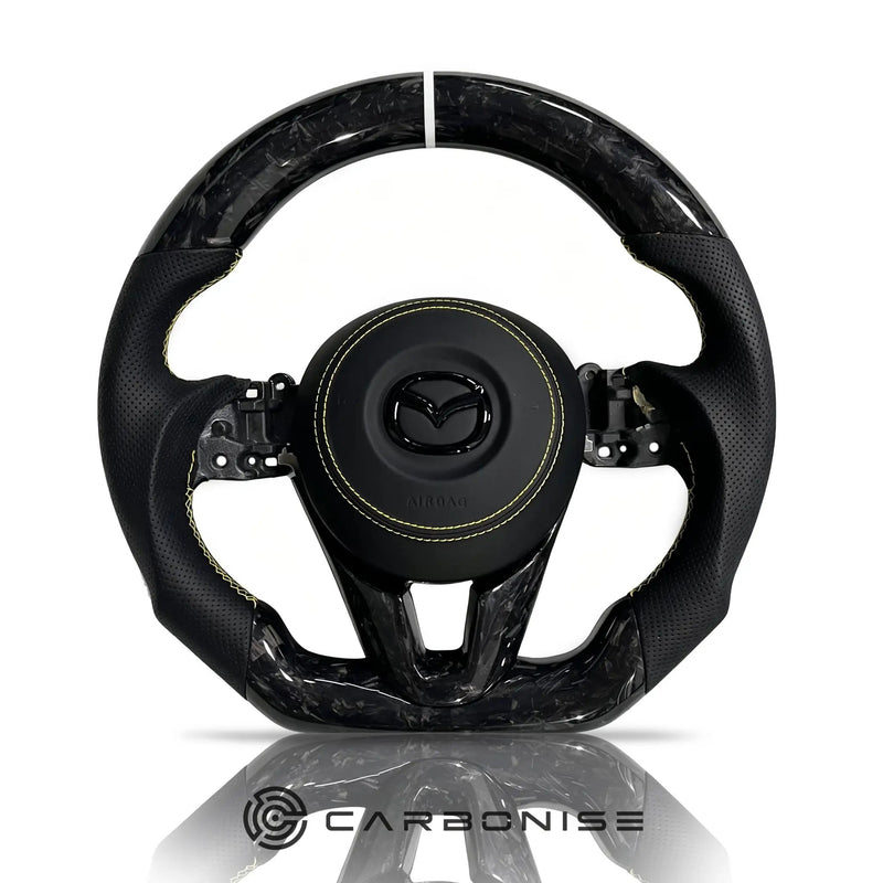 Mazda Steering Wheel (Fogred Carbon Fiber+Perforated Leather) @1 by CARBONISE