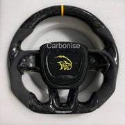 Dodge Steering Wheel(Forged Carbon Fiber+Alcantara) #08 by CARBONISE