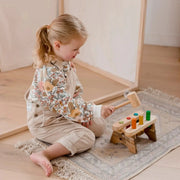 Wooden Pound A Peg Bench - QToys | Montessori Wooden Toy NZ by Curious Moonbeam