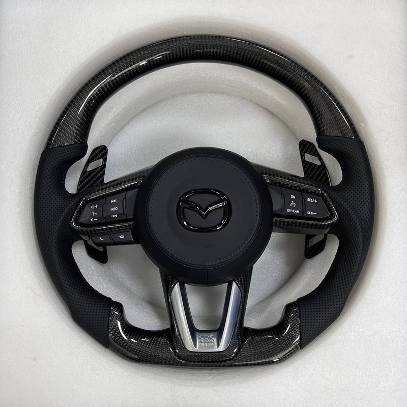 Mazda Steering Wheel (Carbon Fiber+Perforated Leather) @4 by CARBONISE