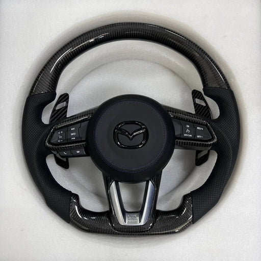 Mazda Steering Wheel (Carbon Fiber+Perforated Leather) @4 by CARBONISE