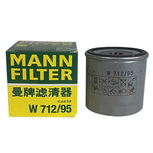 MANN-FILTER W 712/95 Engine Oil Filter For AUDI A3 Q3 VW GOLF VII Estate Jetta by JBH AUTO PARTS