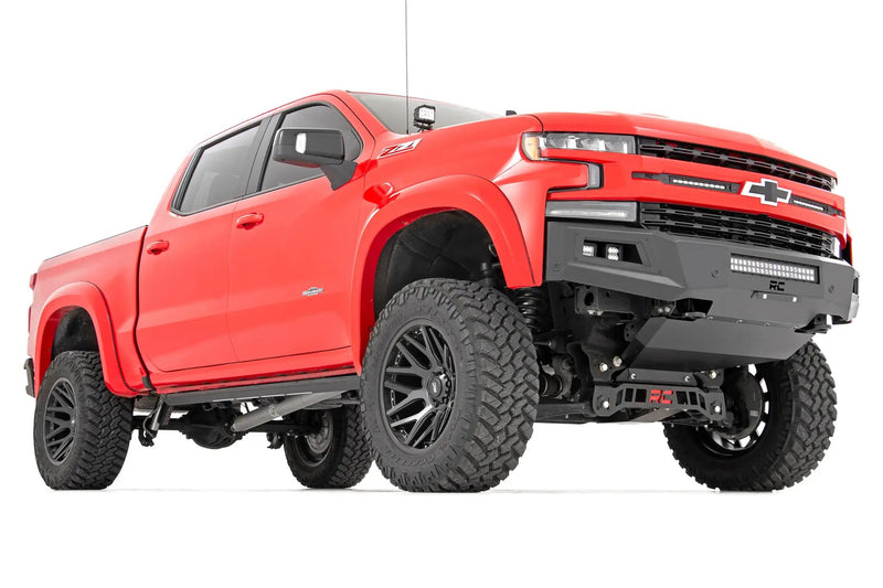 High Clearance Front Bumper LED Lights & Skid Plate Chevy Silverado 1500 (19-22) by Magwarehouse.com