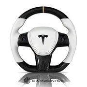 Tesla Steering Wheel (Carbon Fiber+Perforated Leather) #07 by CARBONISE