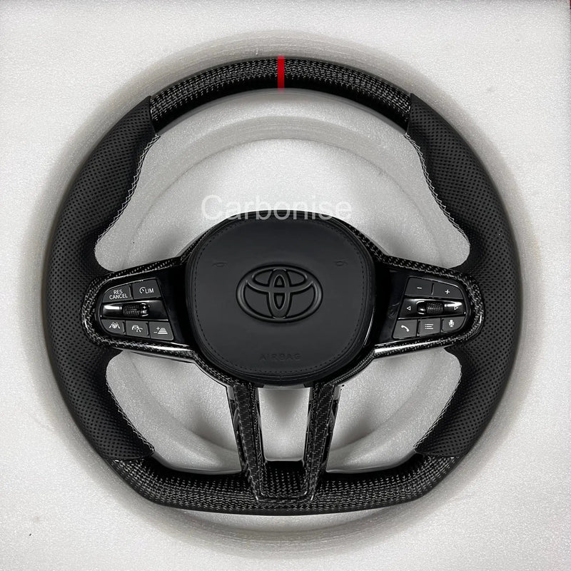 Supra Steering Wheel (Carbon Fiber+Perfortaed Leather) #14 by CARBONISE