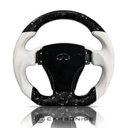 Infiniti Steering Wheel (Forged Carbon Fiber+Perforated Leather) #03 by CARBONISE