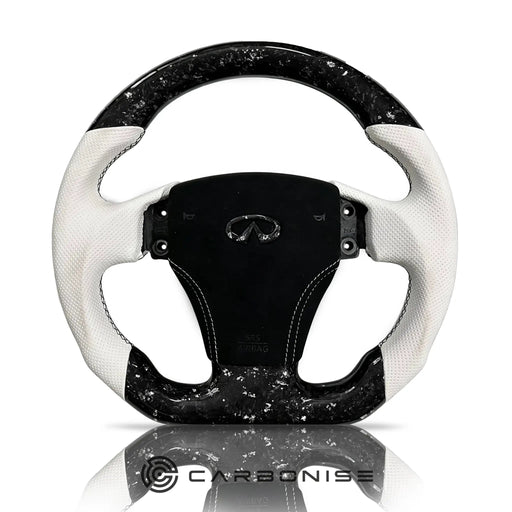 Infiniti Steering Wheel (Forged Carbon Fiber+Perforated Leather) #03 by CARBONISE