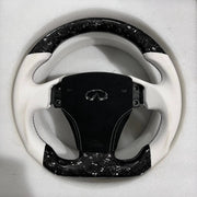 Infiniti Steering Wheel (Forged Carbon Fiber+Perforated Leather) #03 by CARBONISE