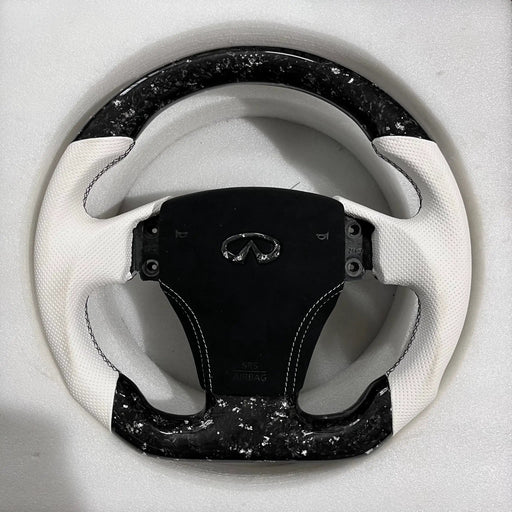 Infiniti Steering Wheel (Forged Carbon Fiber+Perforated Leather) #03 by CARBONISE