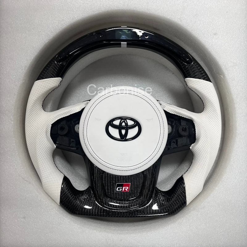 Supra Steering Wheel (Carbon Fiber+Perforated Leather) #12 by CARBONISE