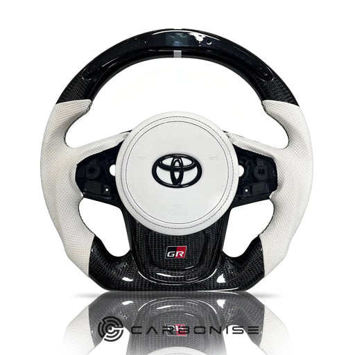 Supra Steering Wheel (Carbon Fiber+Perforated Leather) #12 by CARBONISE